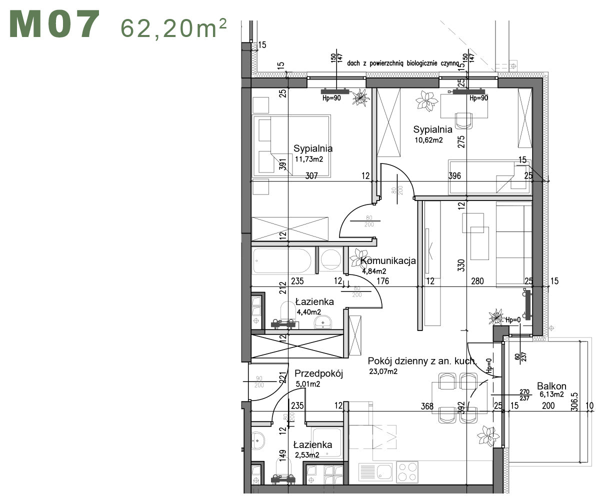 Mieszkanie - M07 - 62,20 m² - 3 pokoje
