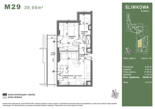 Mieszkanie - M29 - 39,99 m² - 2 pokoje